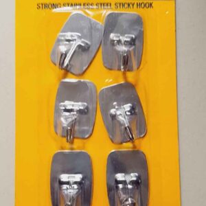 6 Pcs Adhesive Stainless Steel Wall Hooks