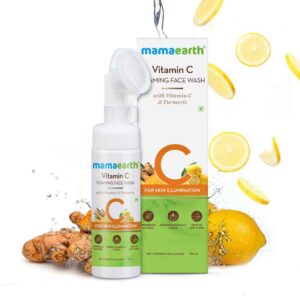 Mamaearth Vitamin C Face Wash with Foaming Silicone Cleanser Brush