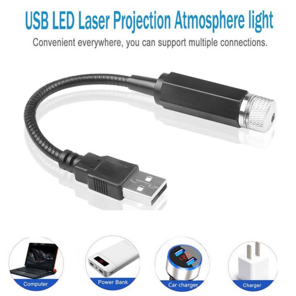 USB Car Star Light Projection LED