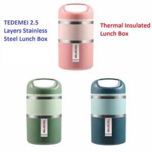 TEDEMEI 2.5 Layers Stainless Steel Lunch Box