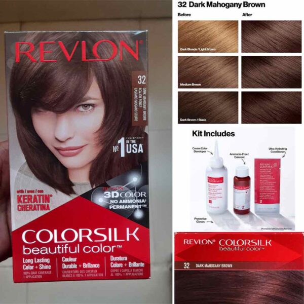 Revlon ColorSilk Beautiful Hair Color-32 Dark Mahogany Brown